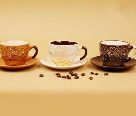 Lovly Coffee Cups with Plate Set for Family