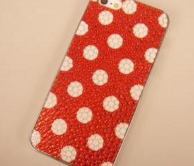 White Polka Dots Red Case for iPhone 5
