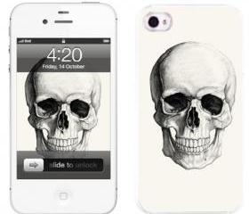 Handmade iPhone Cases-Black and White Skull(iPhone 4/4S,iPhone 5)
